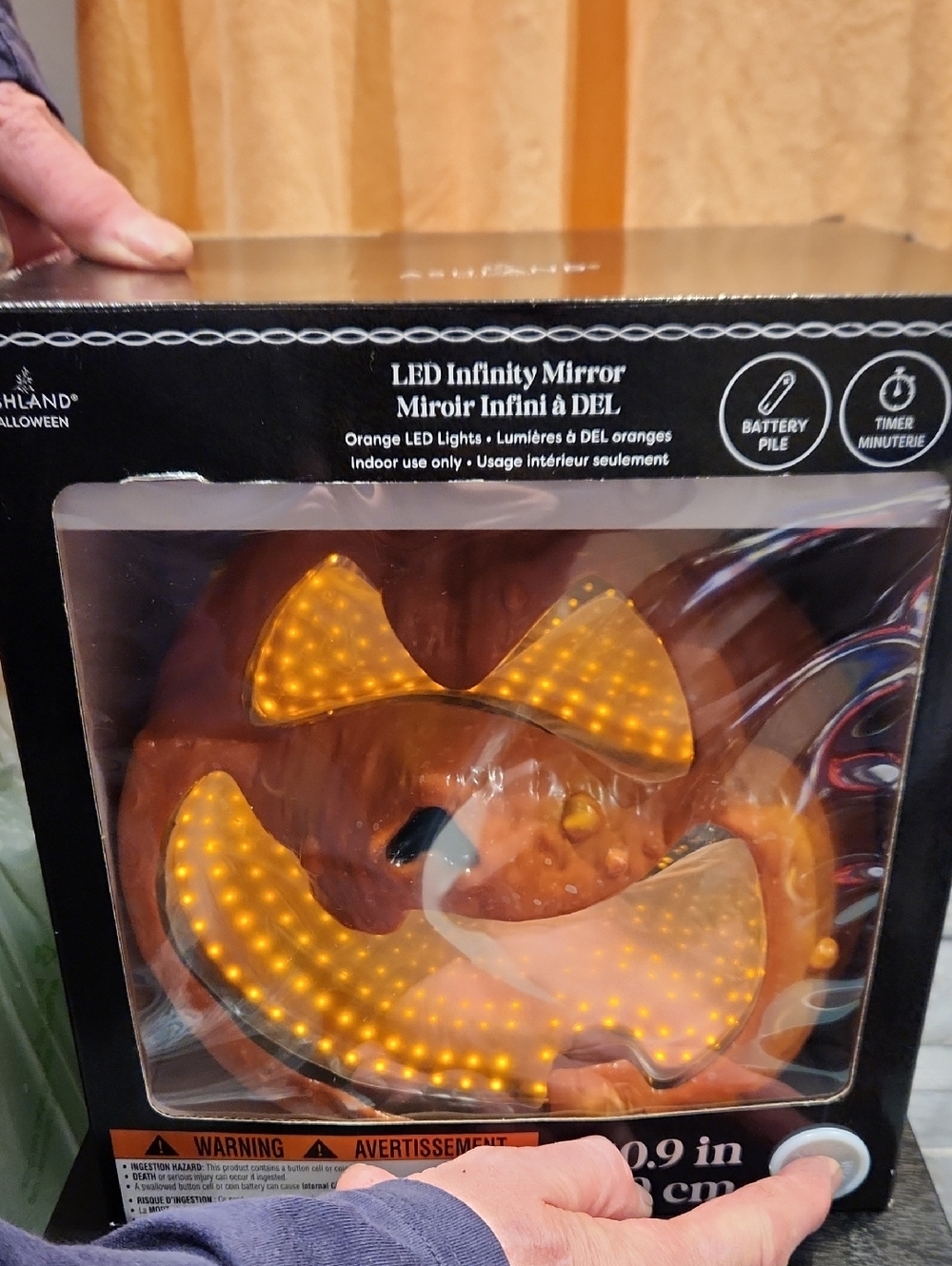 NWT Ashland LED Infinity Pumpkin Infinity Mirror - Orange 10.9" - Picture 6 of 7